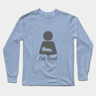 Eat Local Grey Long Sleeve T-Shirt